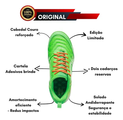 Chuteira Umbro Pro 5 Bump St Patrick's Amortecimento Futsal