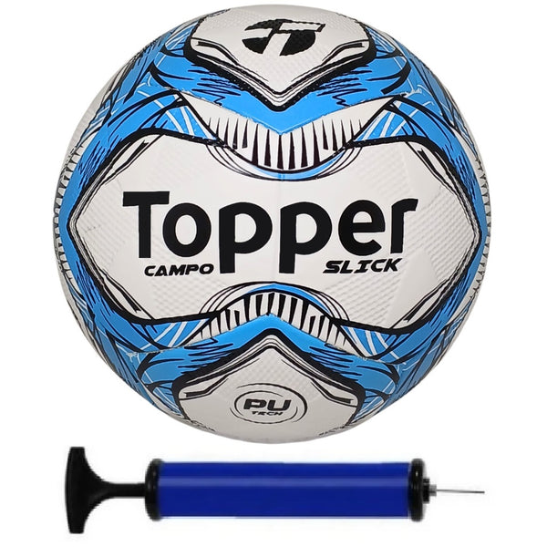 Bola Campo Topper + Bomba De Ar - Azul